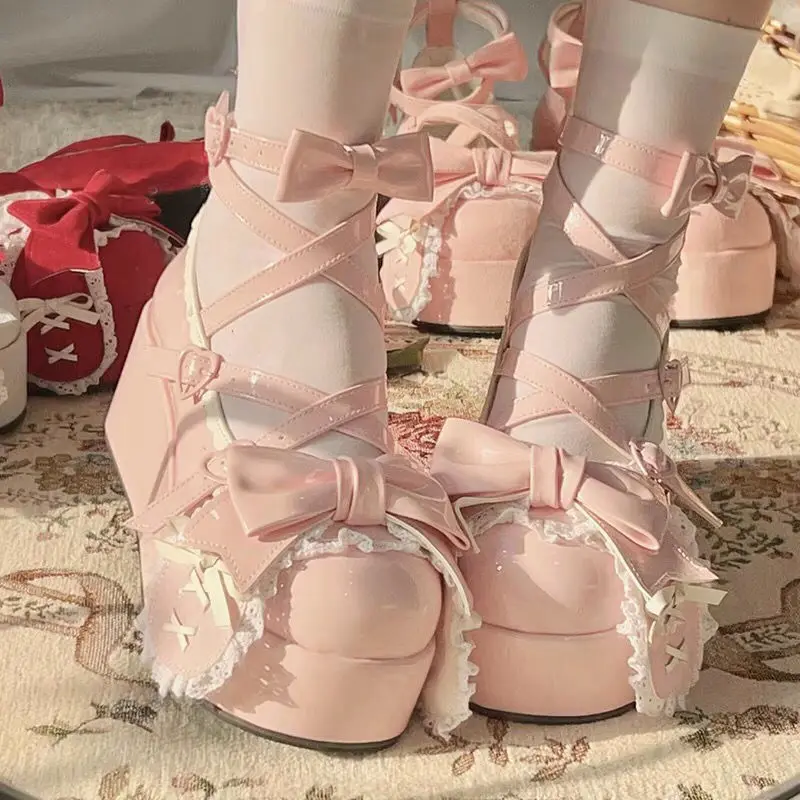 素敵な女の子ロリータかわいいちょう結びプラットフォームシュー - Monk Strap Shoe のレビューと価格