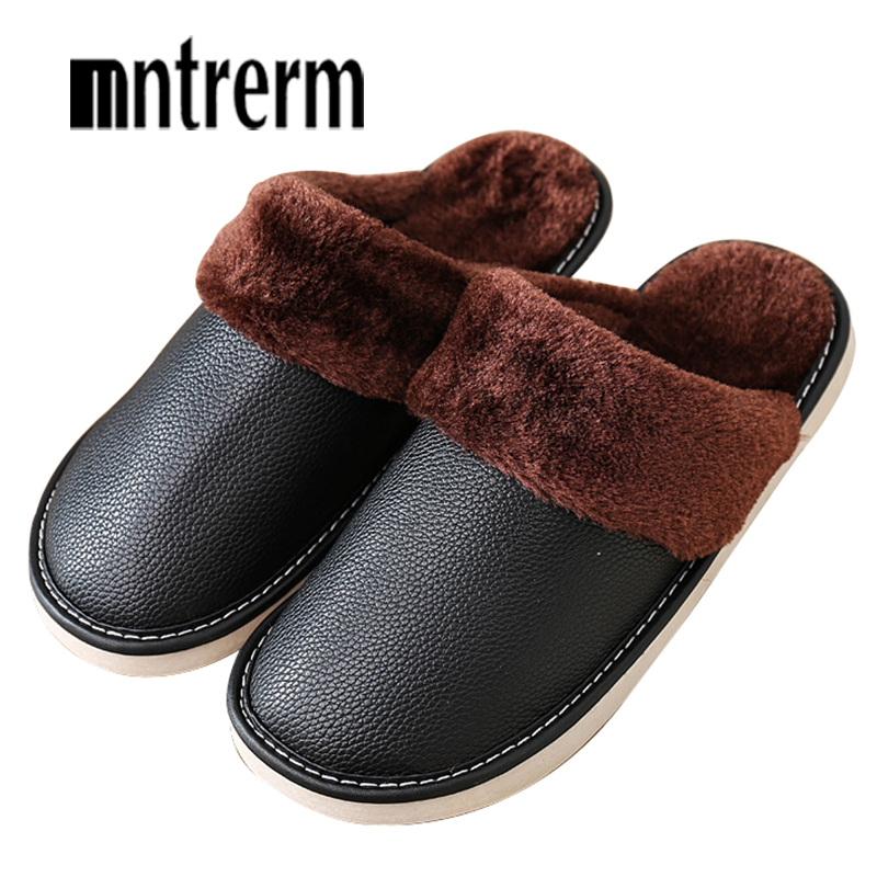 Mntrerm女性のスリッパの冬本革厚いぬいぐるみホーム屋内 - Men Shoes Sale のレビューと価格