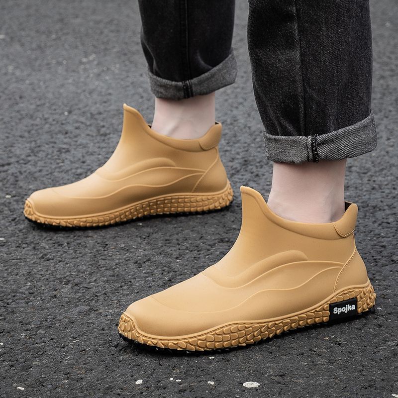 オフィス韓国風ショートレインブーツ男性用アルファベットプラス - Men Shoes Offer のレビューと価格