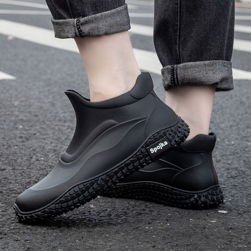 オフィス韓国風ショートレインブーツ男性用アルファベットプラス - Men Shoes Offer のレビューと価格