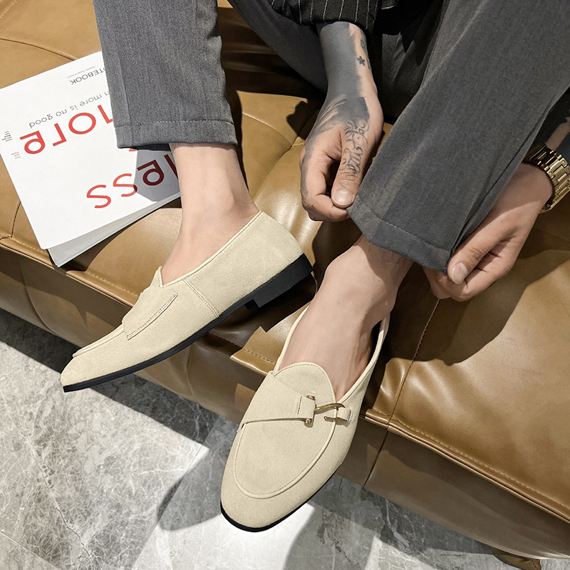 先のとがったスエードのmonkKストラップ男性用oxford - Monk Strap Shoe のレビューと価格