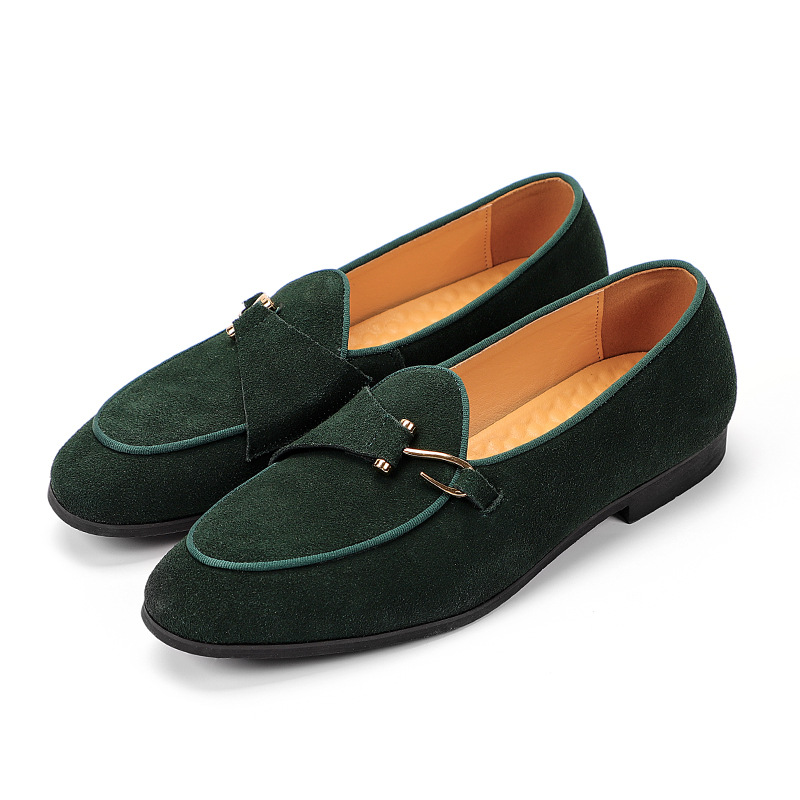 先のとがったスエードのmonkKストラップ男性用oxford - Monk Strap Shoe のレビューと価格