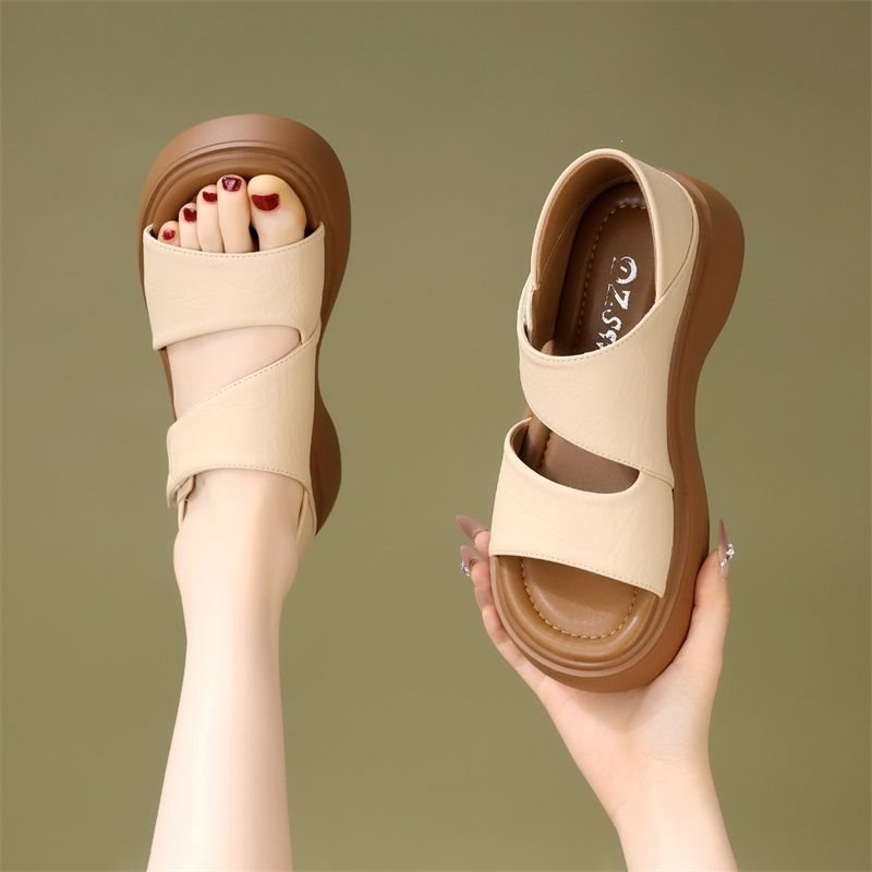 2026年夏新作 ソフトソール 多用途 ブラックサンダル ベ - Velcro Strap Sandal のレビューと価格