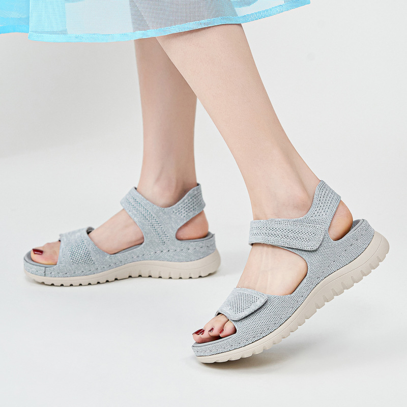 レディースニットメッシュプラットフォームスポーツサンダル、ダ - Velcro Strap Sandal のレビューと価格
