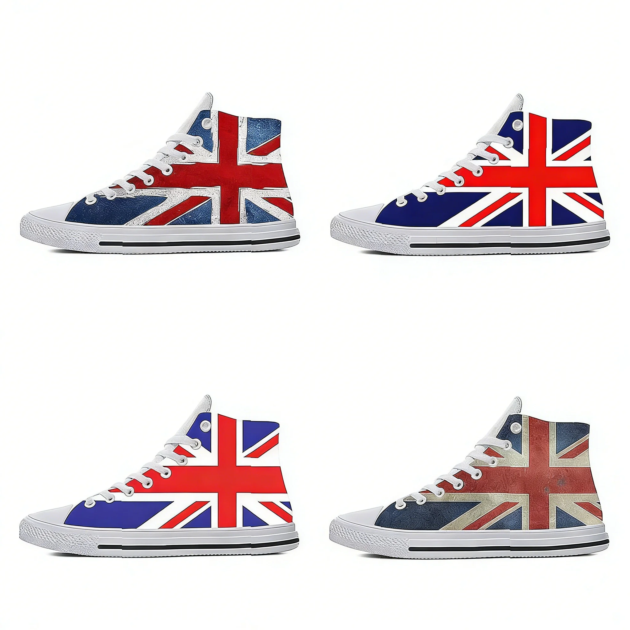 英国国旗 3D プリント ハイトップ スニーカー、通気性の高 - Men Shoes Uk のレビューと価格