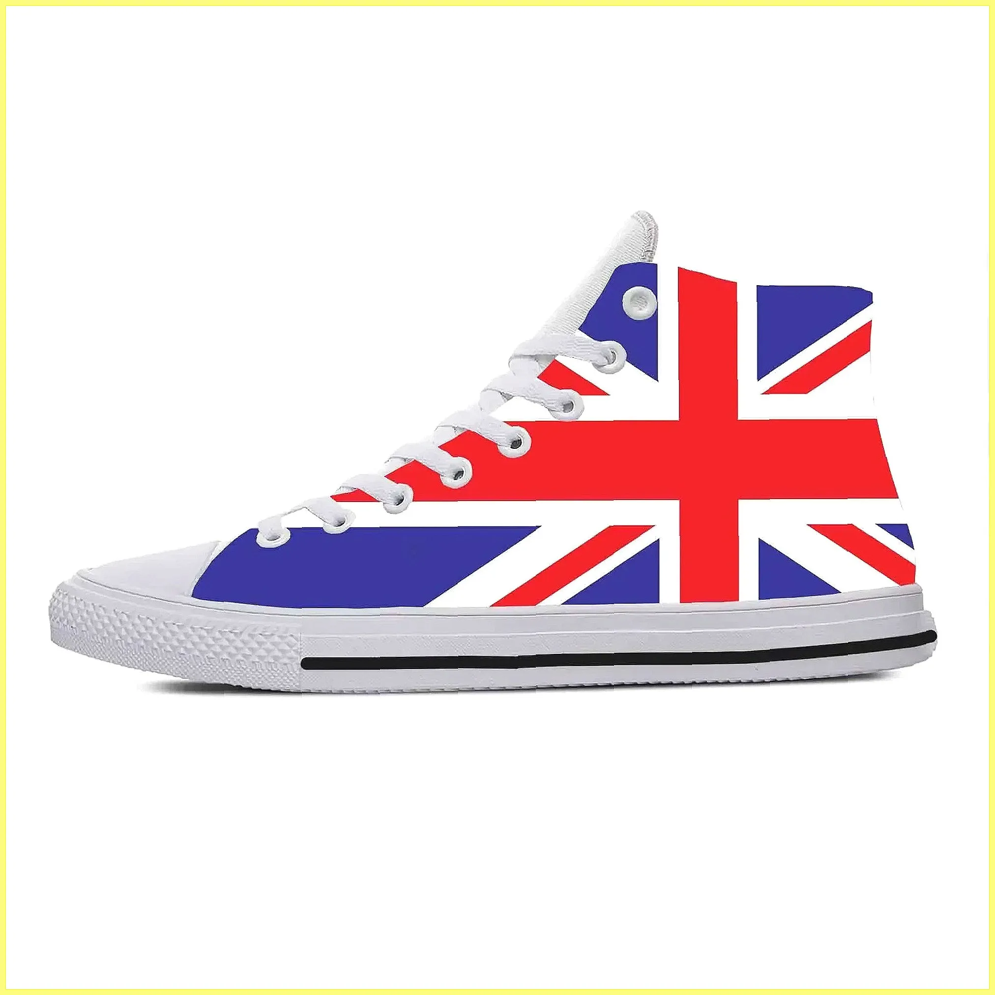 英国国旗 3D プリント ハイトップ スニーカー、通気性の高 - Men Shoes Uk のレビューと価格