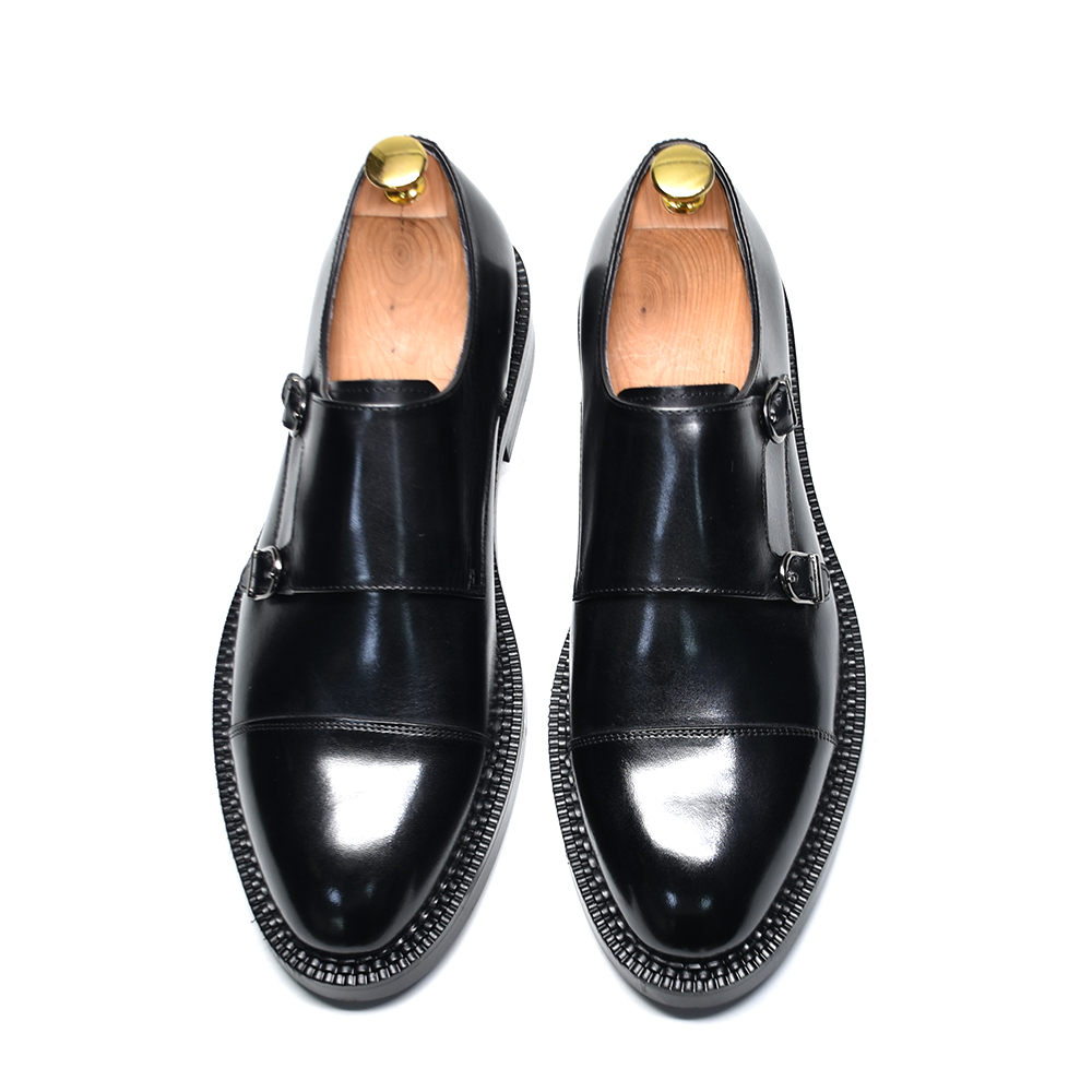 高級本革製メンズウェディングドレスシューズ、バックル付きモン - Monk Strap Shoe のレビューと価格