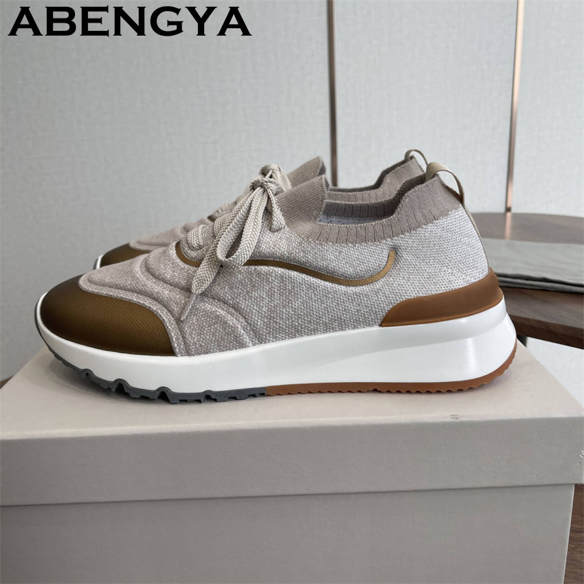 男性新マルチカラーニットローファー靴ラウンドトゥレースアップ - Men Shoes Trainers のレビューと価格